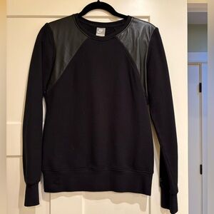 Nike mixed leather crew neck